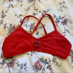 Jolyn Tomcat Tie-Back Bikini Top in Red (Size S)